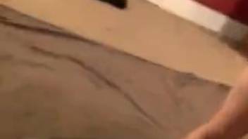 Stunning woman dives into steamy bestiality video