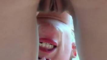 Female zoophile performs oral on horse penis