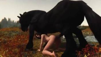 3D whore in a horse banging sequence