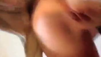 Rose-colored cunt animal fucker banged by a canine