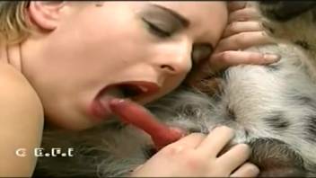Canine intercourse clip featuring throat fucking and extras