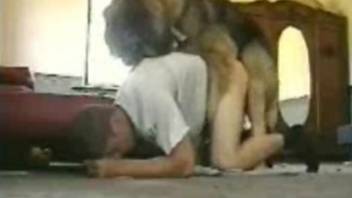 Man screws dog doggy-style. Complimentary zoophilia and beast sex videos