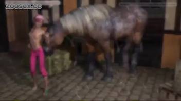 Cute 3D horse zoophilia adult video scene